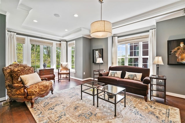 331 Boundary St, Sewickley, PA 15143 - living area with a healthy amount of sunlight, hardwood / wood-style flooring, and baseboards
