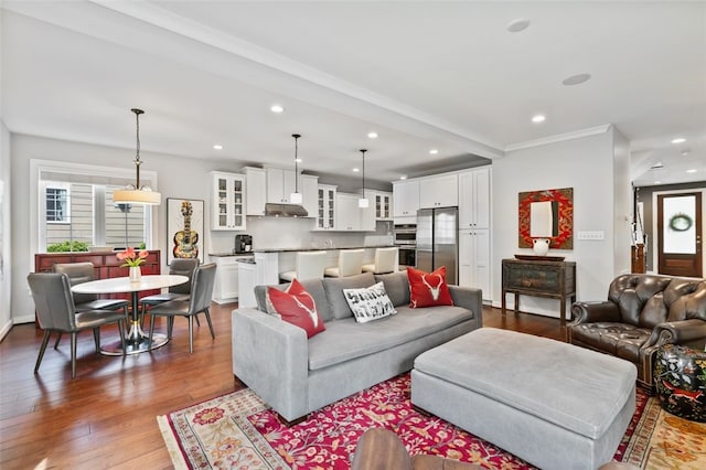 331 Boundary St, Sewickley, PA 15143 - living room with recessed lighting, wood finished floors, and plenty of natural light