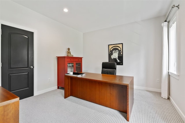 331 Boundary St, Sewickley, PA 15143 - office space with baseboards, recessed lighting, carpet floors, and plenty of natural light