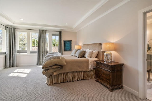 331 Boundary St, Sewickley, PA 15143 - bedroom with baseboards, ornamental molding, and light carpet