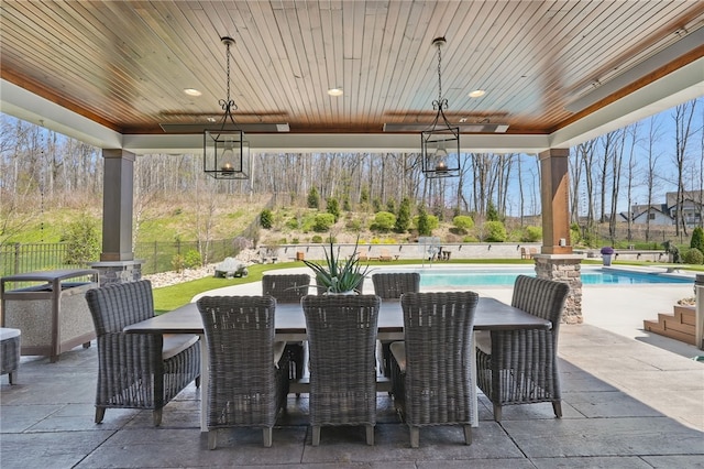 133 Morningside Dr, Cranberry Twp, PA 16066 - view of patio / terrace with outdoor dining area, a fenced backyard, and an outdoor pool