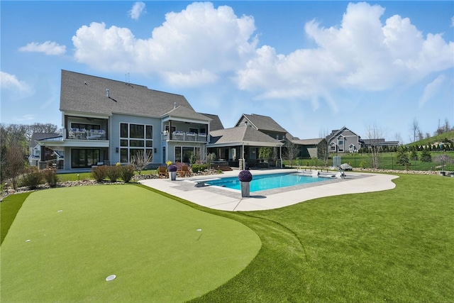 133 Morningside Dr, Cranberry Twp, PA 16066 - swimming pool featuring an area to practice putting, a patio area, and a yard