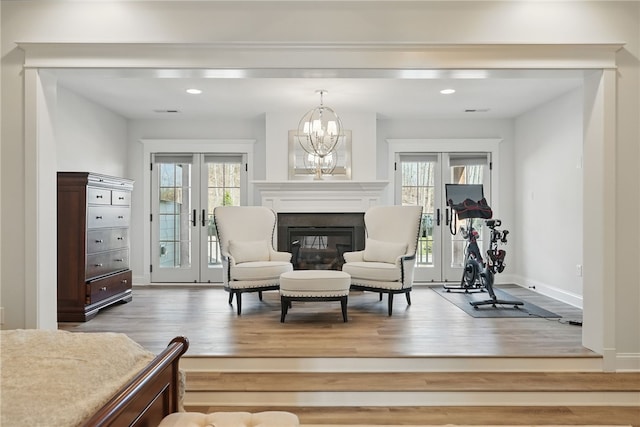 133 Morningside Dr, Cranberry Twp, PA 16066 - living area with wood finished floors, a chandelier, healthy amount of natural light, and recessed lighting
