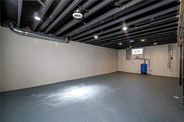 below grade area featuring electric panel