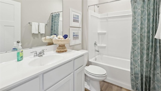 3026 Audrey Dr, Hempfield Twp, PA 15601 - full bathroom with shower / bath combo, vanity, and wood finished floors