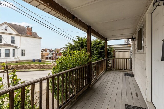 17 Lelia St, Mt Washington, PA 15211 - wooden terrace with covered porch and a residential view