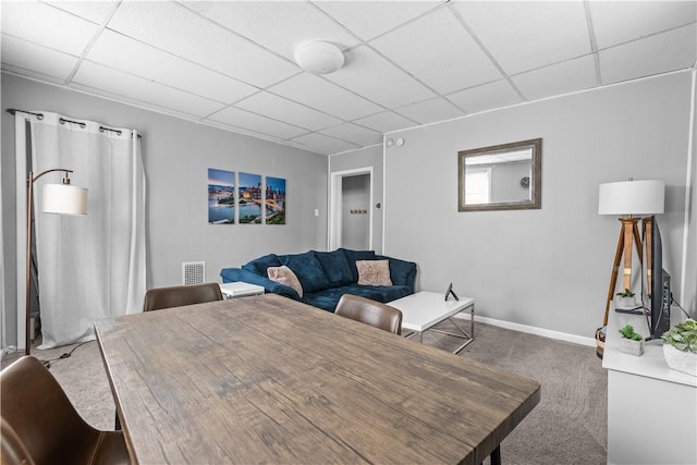 17 Lelia St, Mt Washington, PA 15211 - carpeted living room with a paneled ceiling and baseboards