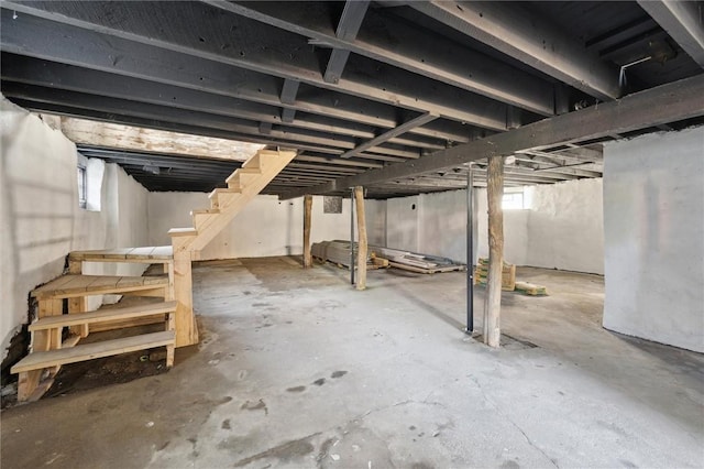 basement with stairway