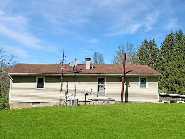 1025 S Lake Rd, Pa, PA 16137 - back of house with a yard and a chimney