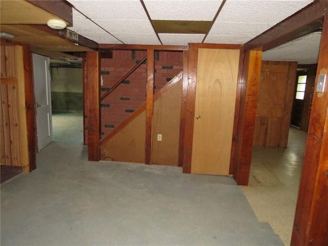 1185 Colgate Dr, Monroeville, PA 15146 - below grade area featuring stairs and a paneled ceiling