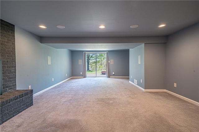 215 Wyngate Rd, Moon/Crescent Twp, PA 15108 - unfurnished living room featuring recessed lighting and carpet flooring