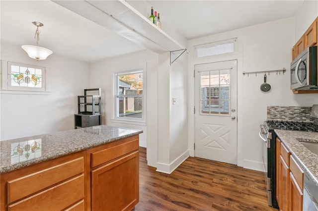 1163 Chislett, Morningside, PA 15206 - kitchen with dark wood-style flooring, stainless steel appliances, and plenty of natural light