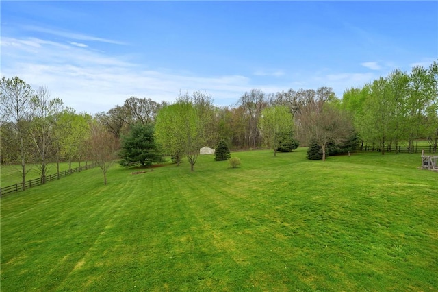 view of yard with fence