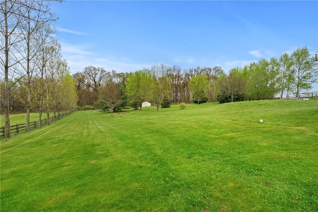 view of yard with fence