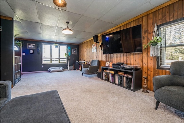 337 Whitestown Rd, Twp Of But Nw, PA 16001 - carpeted living room with wood walls