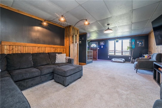 337 Whitestown Rd, Twp Of But Nw, PA 16001 - carpeted living room featuring wood walls