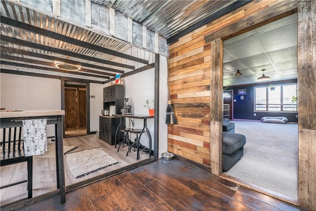 337 Whitestown Rd, Twp Of But Nw, PA 16001 - bar with hardwood / wood-style floors and wooden walls