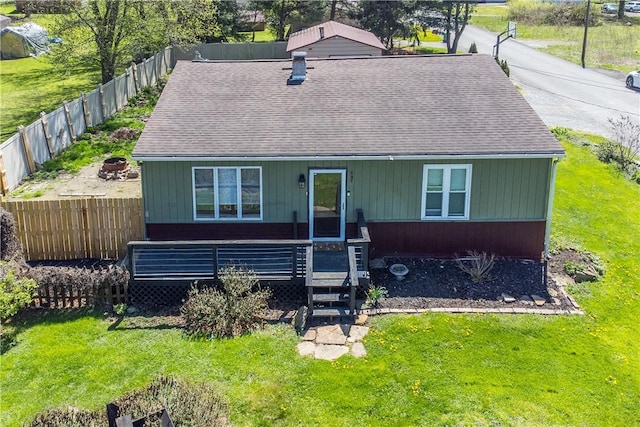 337 Whitestown Rd, Twp Of But Nw, PA 16001 - view of front facade with a shingled roof, a fenced backyard, and a front lawn