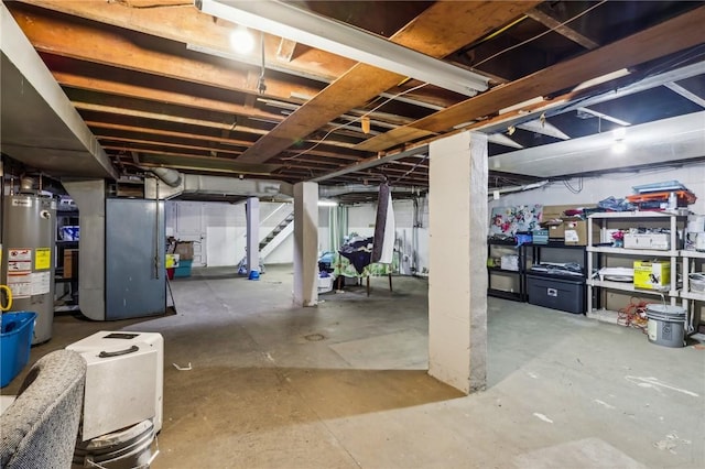 2364 Sheffield Rd, Aliquippa, PA 15001 - unfinished below grade area featuring water heater and stairs