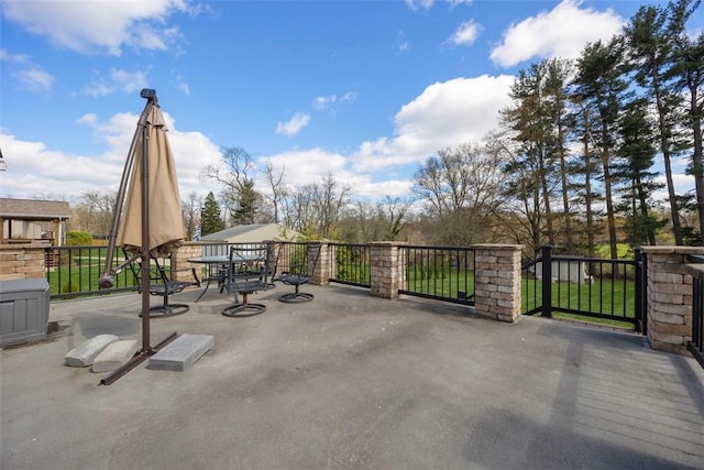 view of patio with outdoor dining area