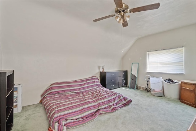546 9th St, Pitcairn, PA 15140 - carpeted bedroom with visible vents, ceiling fan, and lofted ceiling