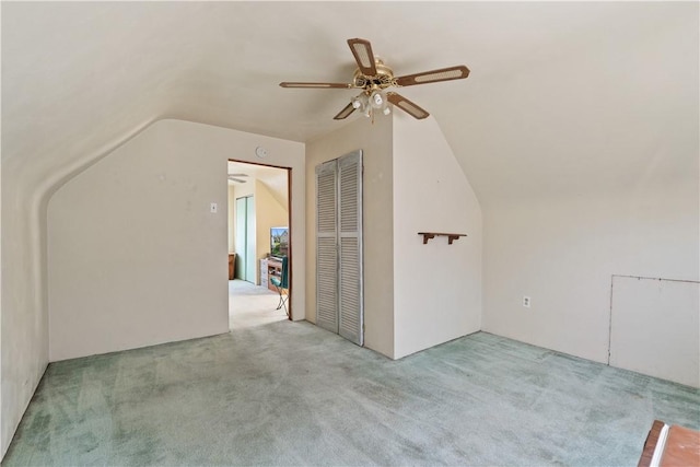 546 9th St, Pitcairn, PA 15140 - bonus room with carpet floors, ceiling fan, and vaulted ceiling