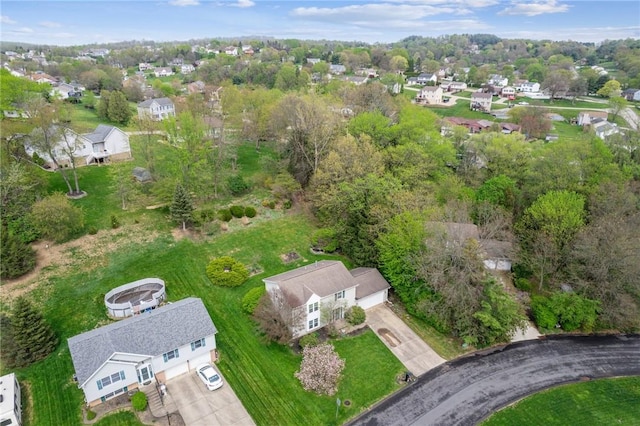 aerial view with a residential view