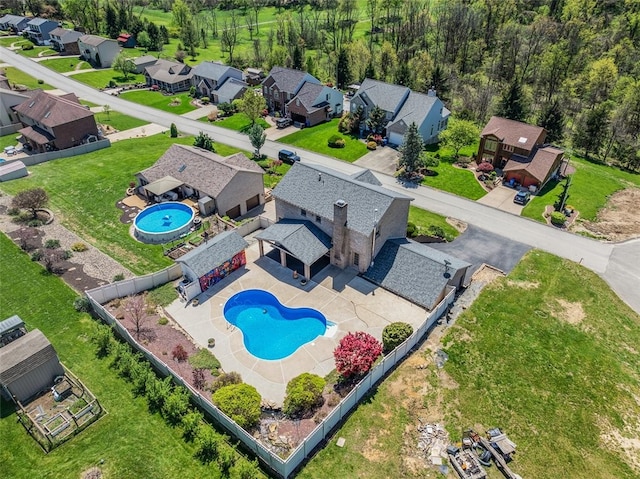 bird's eye view featuring a residential view