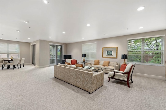 220 N Bellefield Ave Unit 903, Oakland, PA 15213 - living room featuring light colored carpet, plenty of natural light, and baseboards