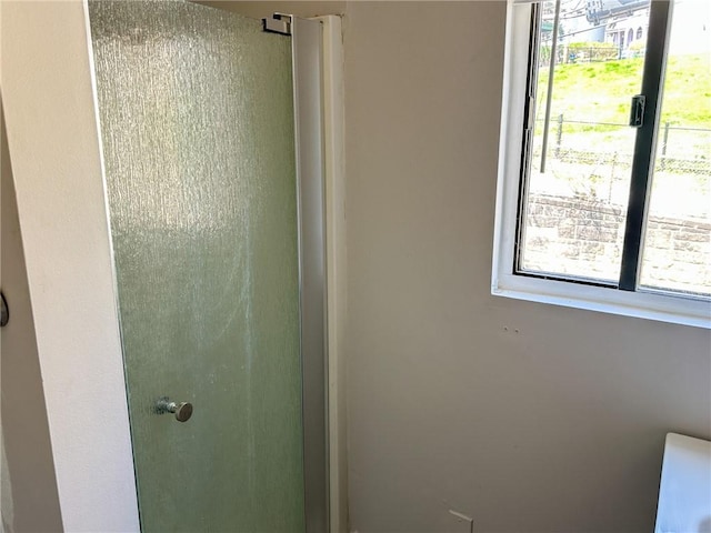 full bathroom featuring a healthy amount of sunlight and a stall shower