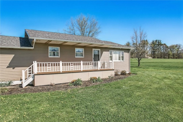 240 Hamburg Rd, Hempfield Twp Mer, PA 16125 - back of house featuring a yard, a wooden deck, and a shingled roof
