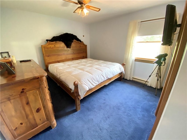 240 Hamburg Rd, Hempfield Twp Mer, PA 16125 - bedroom featuring carpet flooring, a ceiling fan, and a baseboard radiator