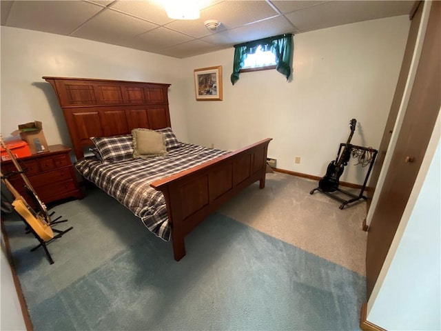 240 Hamburg Rd, Hempfield Twp Mer, PA 16125 - bedroom featuring light colored carpet, baseboards, and a drop ceiling