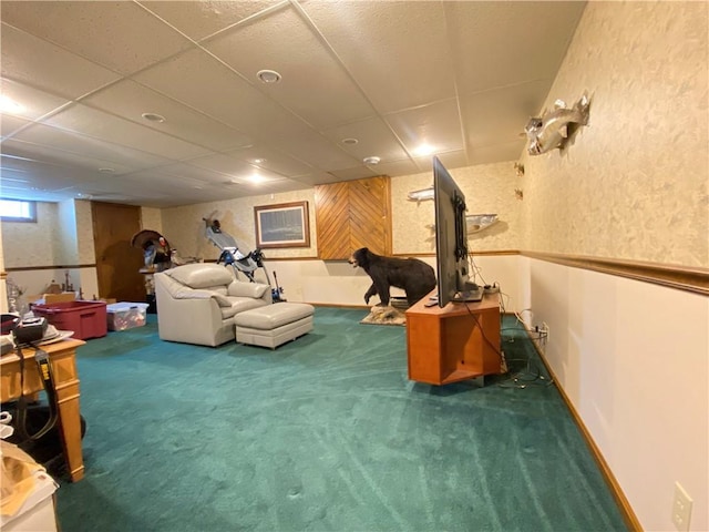 240 Hamburg Rd, Hempfield Twp Mer, PA 16125 - carpeted living area with a drop ceiling