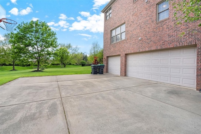 302 Castanea Dr, Cranberry Twp, PA 16066 - view of property exterior with a yard, brick siding, an attached garage, and driveway