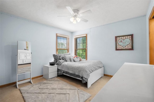 302 Castanea Dr, Cranberry Twp, PA 16066 - bedroom featuring baseboards, light colored carpet, and ceiling fan