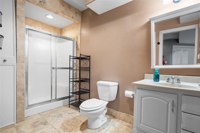 302 Castanea Dr, Cranberry Twp, PA 16066 - bathroom featuring toilet, a shower stall, and vanity