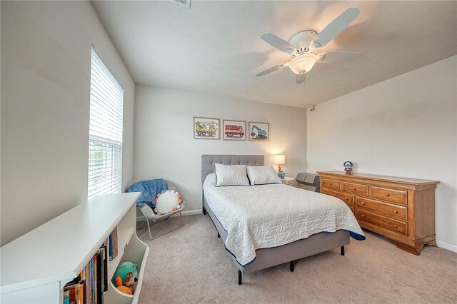 605 Saddle Ct, Moon/Crescent Twp, PA 15108 - bedroom featuring ceiling fan, light carpet, and baseboards