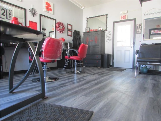 interior space with wood finished floors