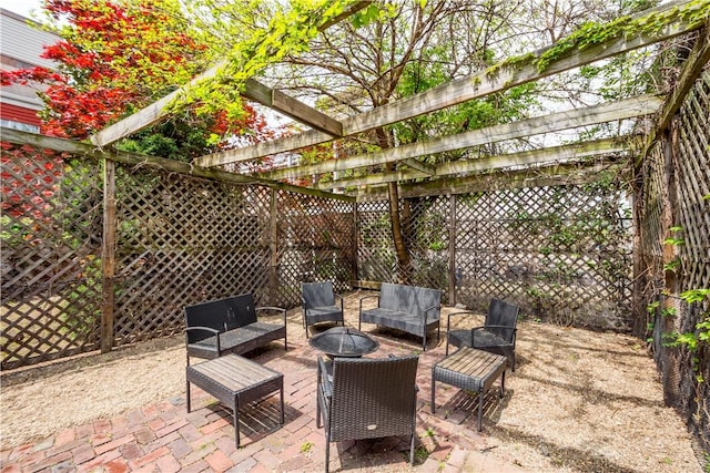 2113 Wharton St, South Side, PA 15203 - view of patio / terrace with an outdoor hangout area and a pergola
