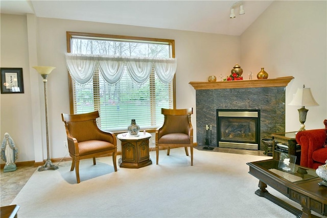 3461 Silver Ridge Ct, Hermitage, PA 16148 - sitting room featuring carpet floors and a fireplace