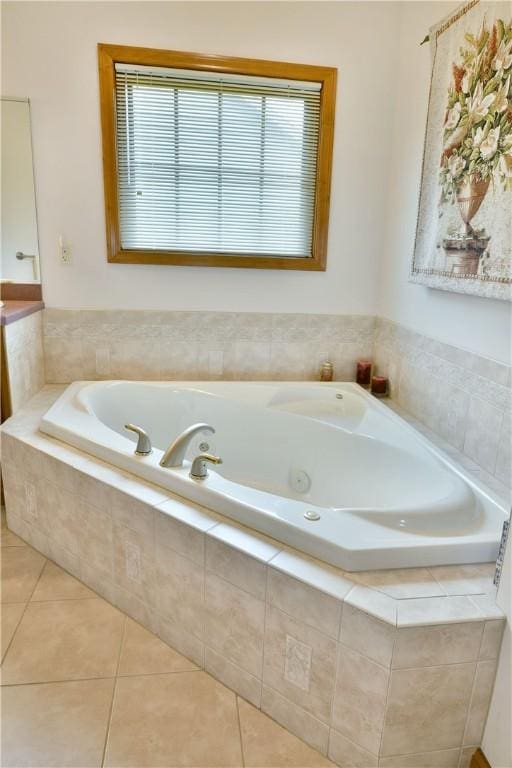 3461 Silver Ridge Ct, Hermitage, PA 16148 - full bath featuring a garden tub and tile patterned flooring