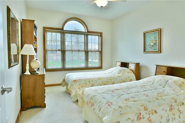 3461 Silver Ridge Ct, Hermitage, PA 16148 - bedroom featuring ceiling fan, light colored carpet, and baseboards