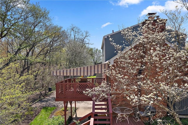 227 Gass Rd, Ross Twp, PA 15229 - view of side of home with a deck and a chimney