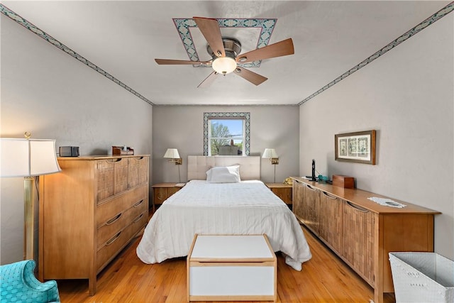 227 Gass Rd, Ross Twp, PA 15229 - bedroom with light wood-type flooring and ceiling fan