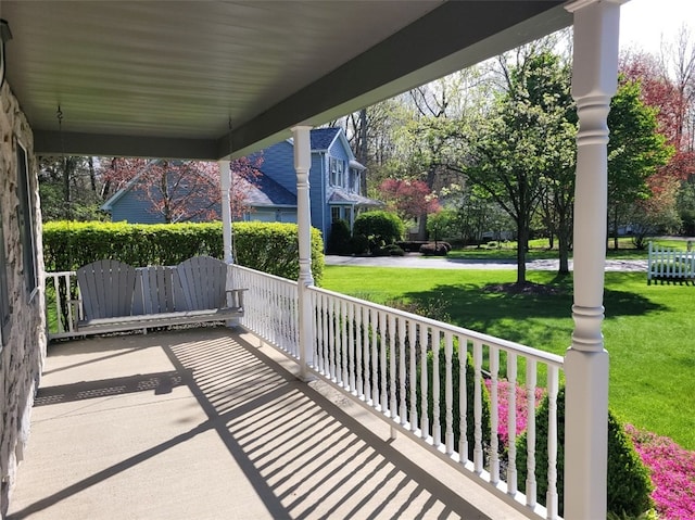 view of patio / terrace featuring covered porch