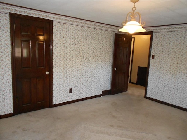 552 Crestline Dr, Baldwin Twp, PA 15234 - empty room with wallpapered walls and light colored carpet