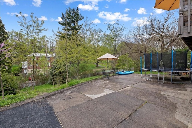 view of patio / terrace featuring a trampoline