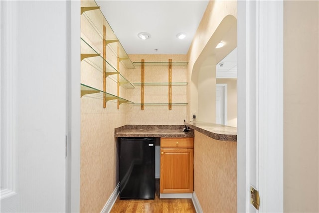 205 Prestonwood Ln, Peters Twp, PA 15317 - bar featuring fridge and light wood-style flooring