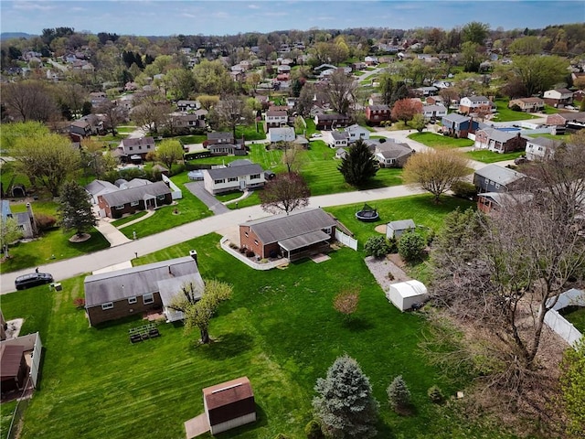 bird's eye view with a residential view
